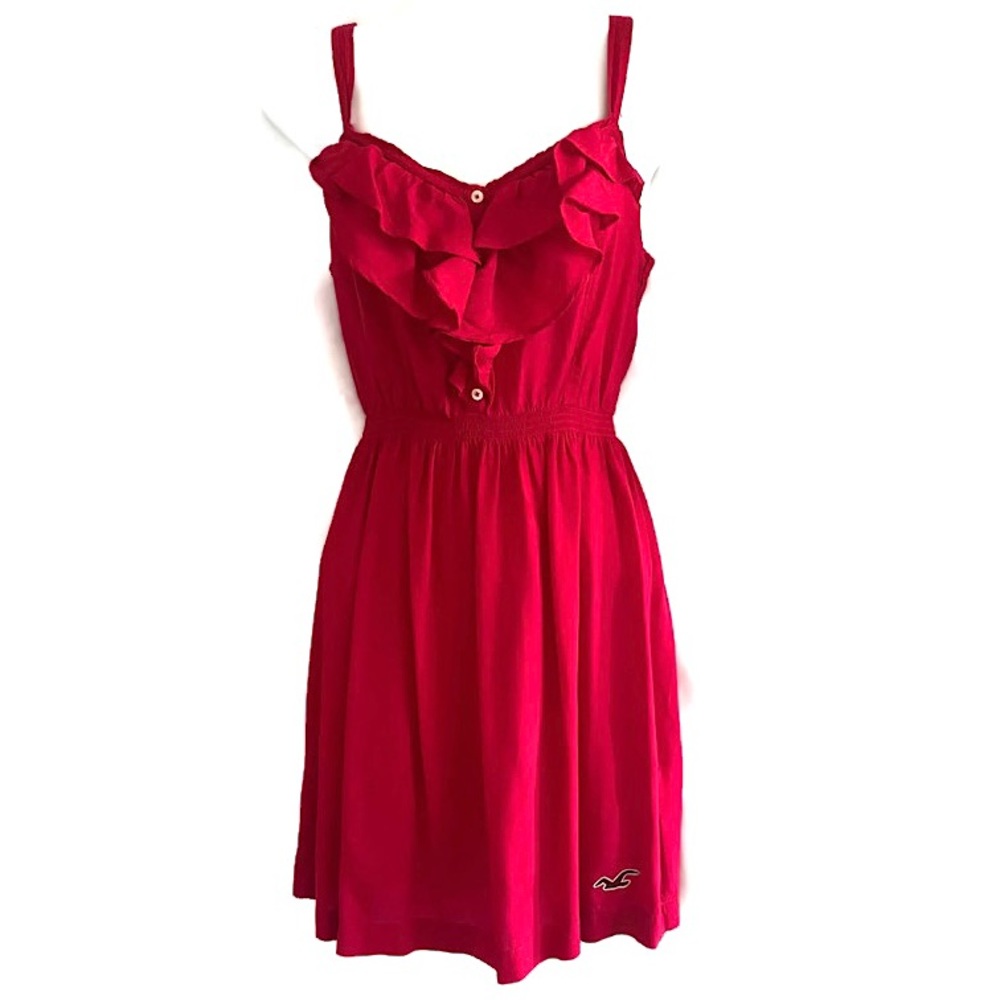 Hollister | Ruffle Top | Spaghetti Strap | Fuchsia Dress | Sz XS